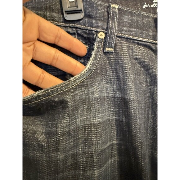 7 For All Mankind Austyn Relaxed Straight Leg Denim Jeans Blue Sz 32 - Picture 3 of 7